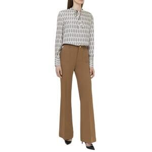 Red Valentino Brown High Waisted Flare Trouser Pants 4